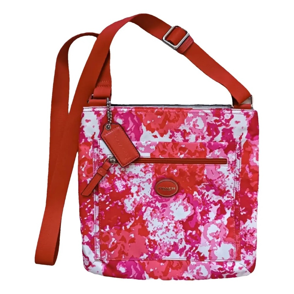 COACH NYLON GETAWAY FLORAL FILE CROSSBODY BAG EUC - Picture 2 of 15